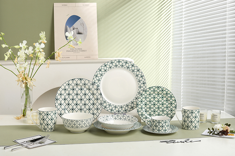 RAH-I111G New Bone China In-glaze Dinner Set 